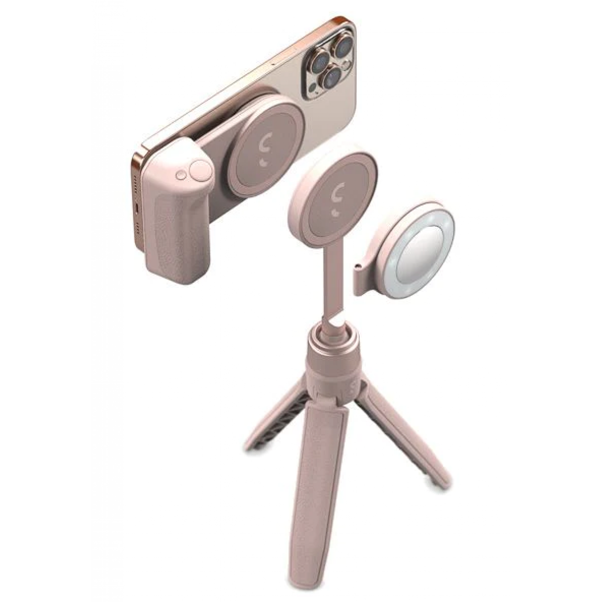 ShiftCam SnapGrip Creator Kit (粉紅色) - 攝影握把、補光燈、三腳架套裝